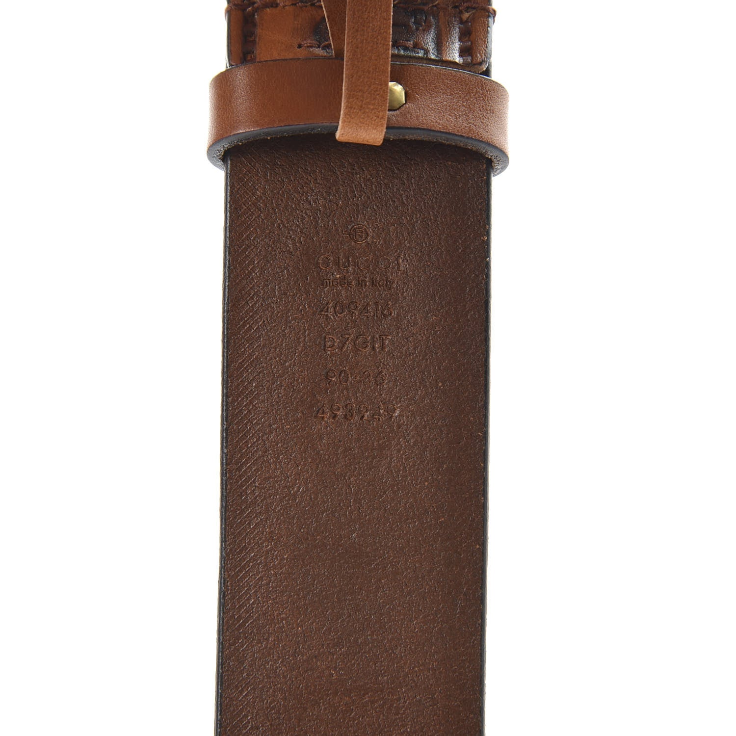 Gucci Calfskin Gucci Loved Embossed Double G 40mm Belt 90 36 Cuoio 3 of 4