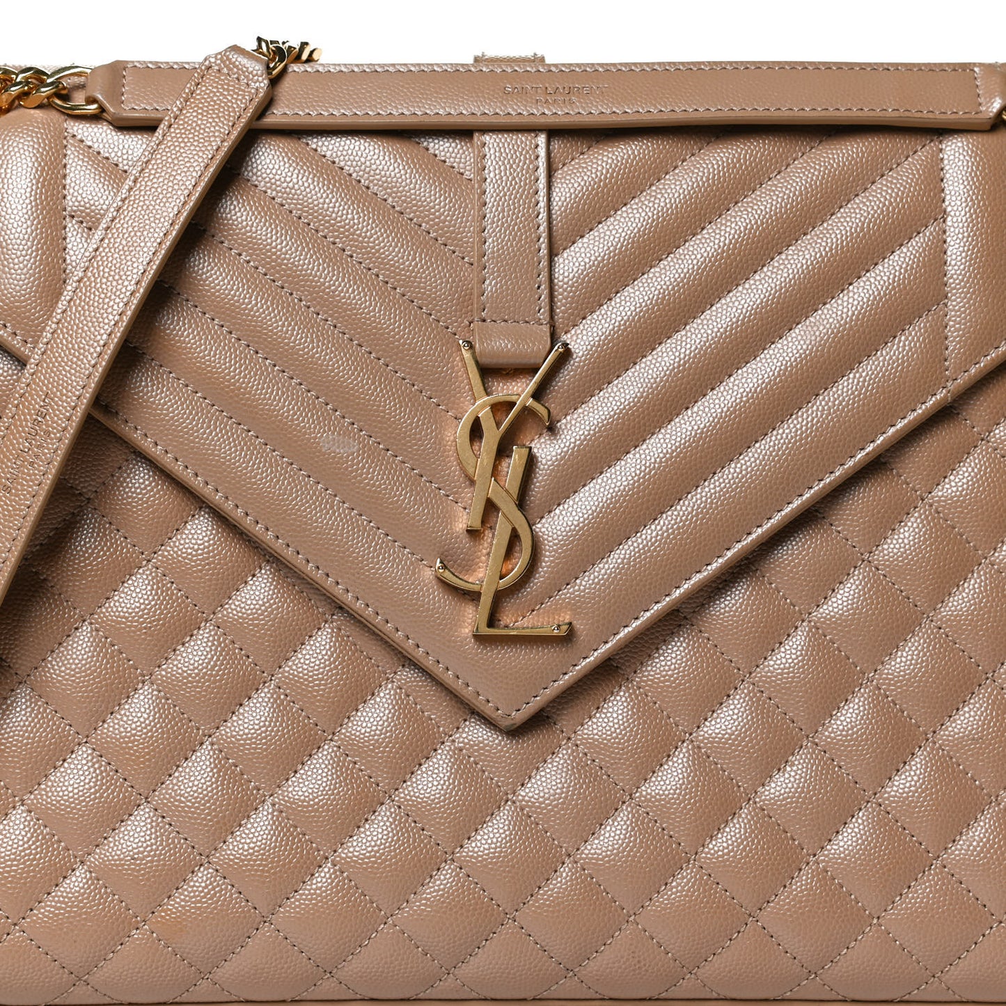 Grain De Poudre Textured Mixed Matelasse Triquilt Large Monogram Satchel Cork