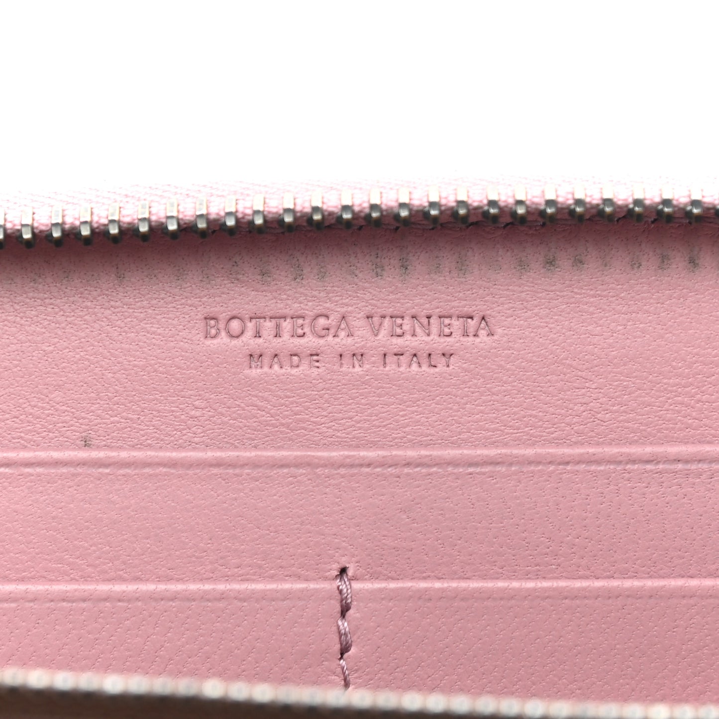 Nappa Intrecciato Zip Around Wallet Mallow