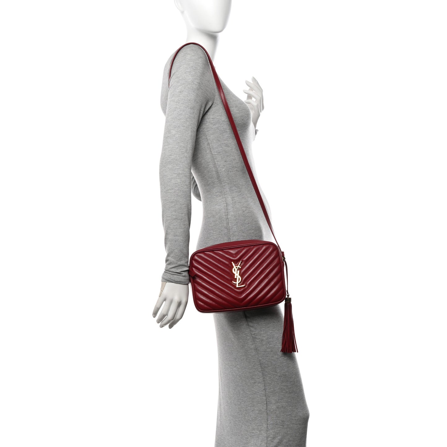Calfskin Matelasse Monogram Lou Camera Bag Rouge Eros