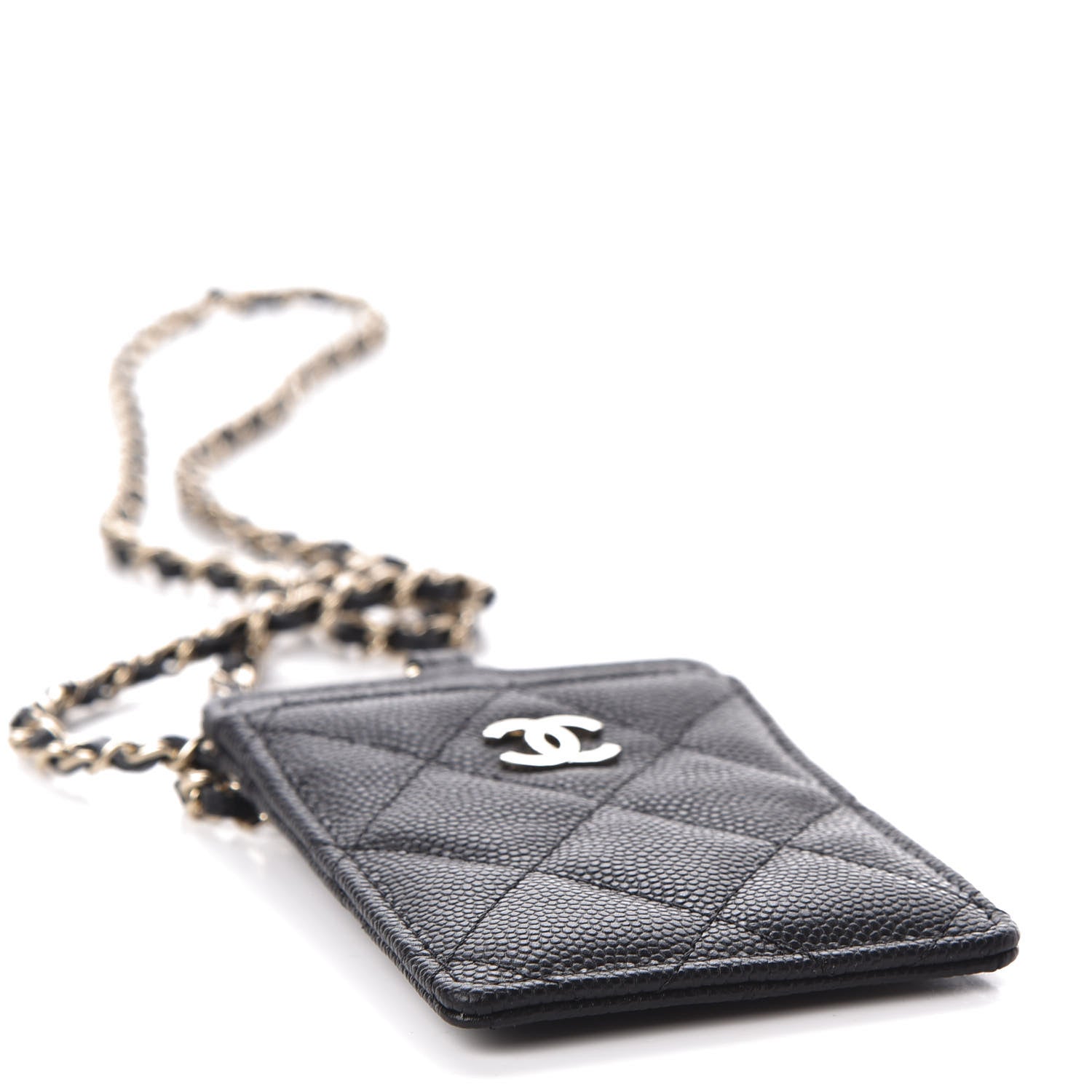 Chanel Caviar Quilted Card Holder On Chain Black 4 of 7