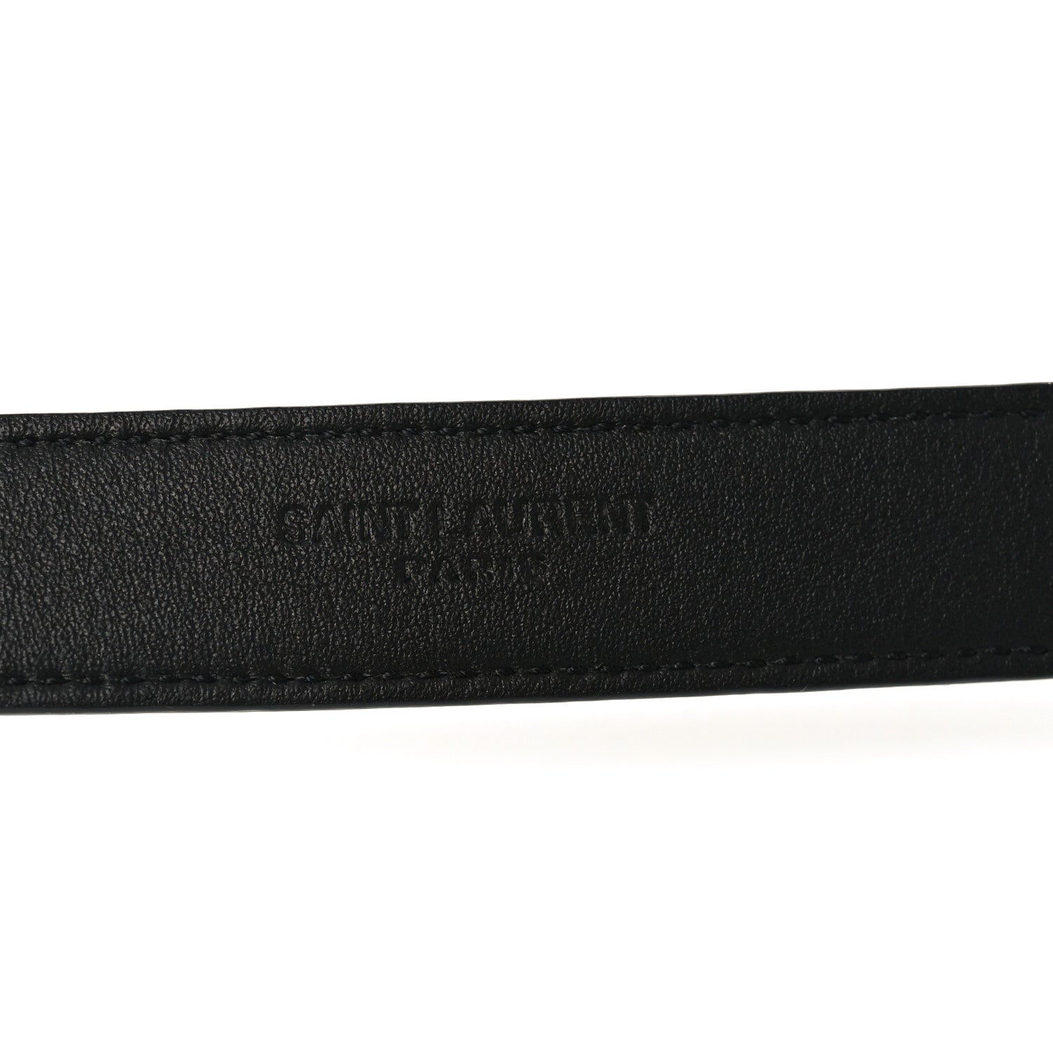 Saint Laurent Patent Calfskin Snakeskin Embossed Maillon 20mm Cintura Belt 85 34 Black 3 of 5