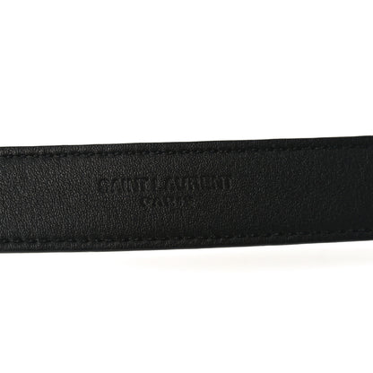 Saint Laurent Patent Calfskin Snakeskin Embossed Maillon 20mm Cintura Belt 85 34 Black 3 of 5