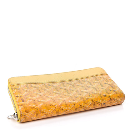 Goyard Goyardine Matignon Zip Around GM Wallet Yellow 4 of 14