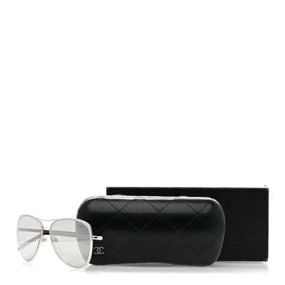 Chanel Pilot Summer Aviator Sunglasses 4223 Silver 8 of 8