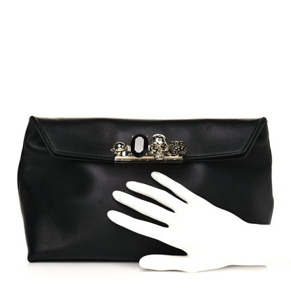 Alexander McQueen Nappa Skull Four Ring Clutch Black 2 of 16