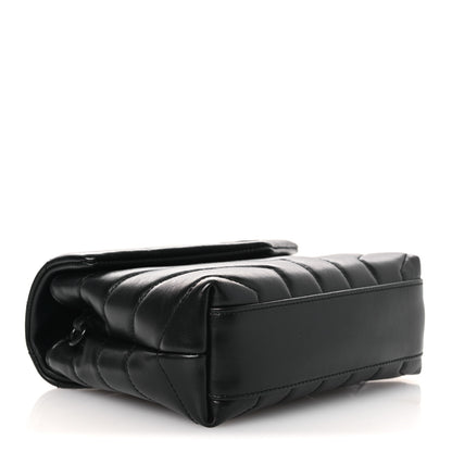 Saint Laurent Calfskin Y Quilted Monogram Monochrome Toy Loulou Crossbody Bag Black 3 of 12