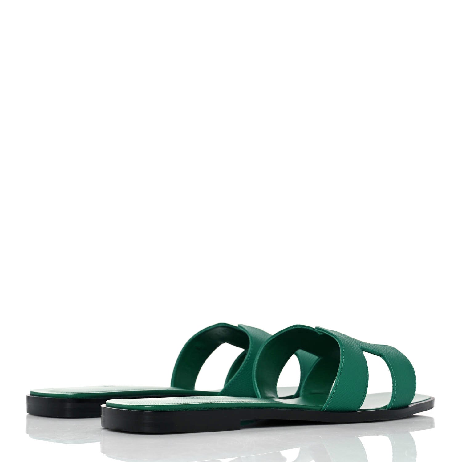 Hermes Epsom Oran Sandals 40.5 Vert Emeraude 18 of 18