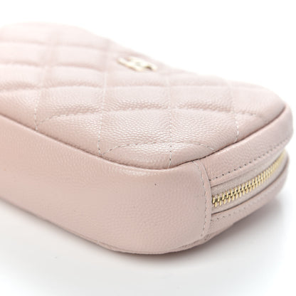 Chanel Caviar Quilted Small Curvy Pouch Cosmetic Case Light Pink 9 of 10