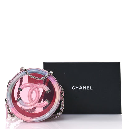 Chanel PVC Lambskin Filigree Round Clutch With Chain Pink 11 of 11