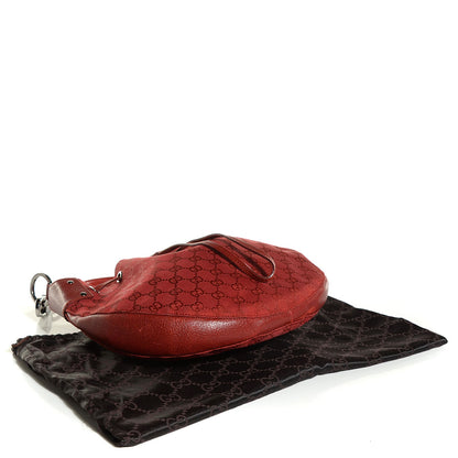 Gucci Monogram Drawstring Hobo Red 4 of 7