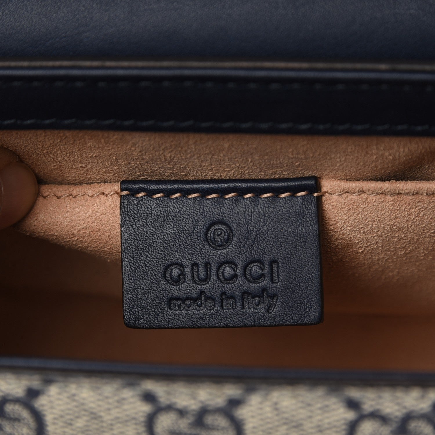 Gucci GG Supreme Monogram Moon Calfskin Small Padlock Shoulder Bag Beige Blue Mystic White Hibiscus Red 7 of 8