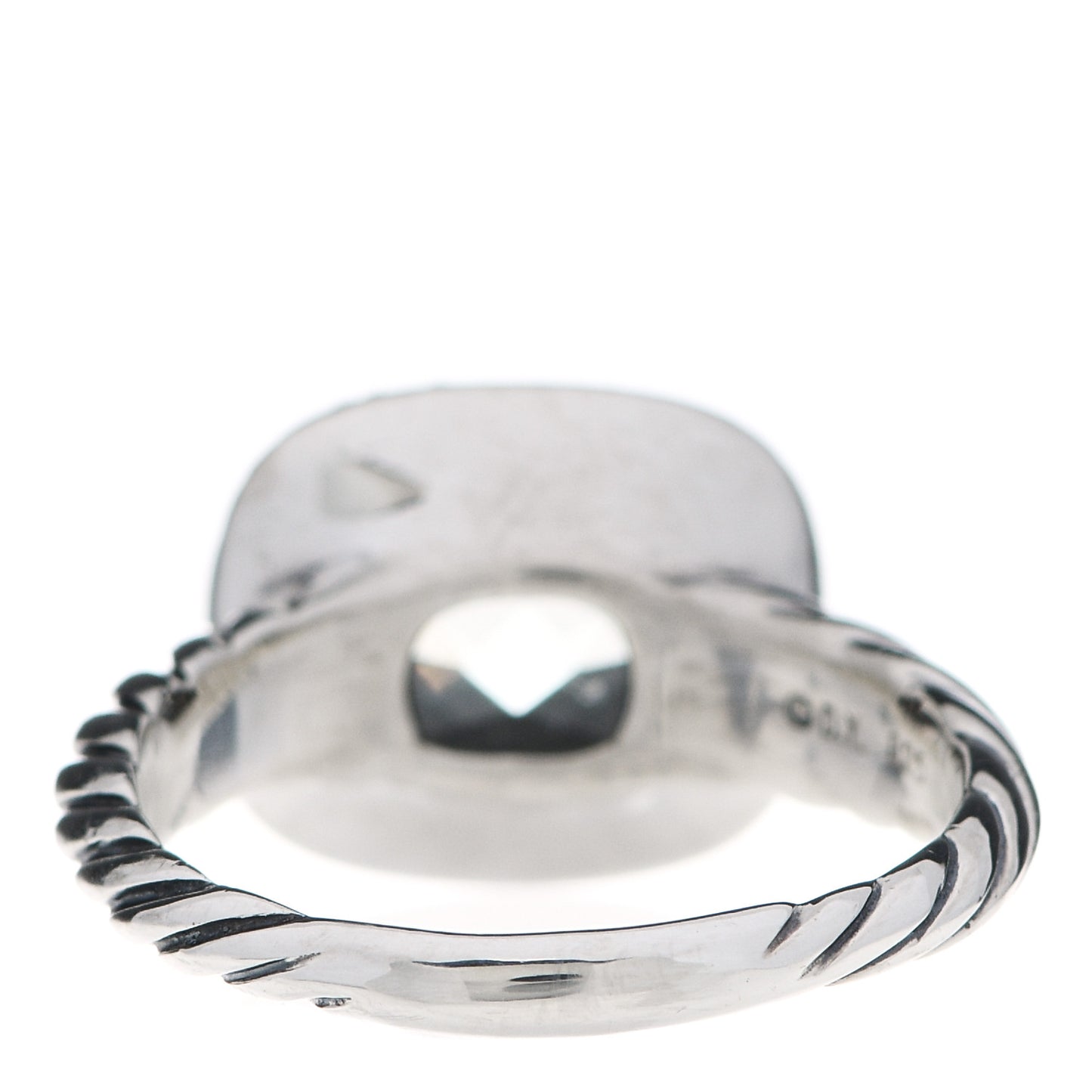 Sterling Silver Diamond Prasiolite 10mm Noblesse Ring 51 5.75