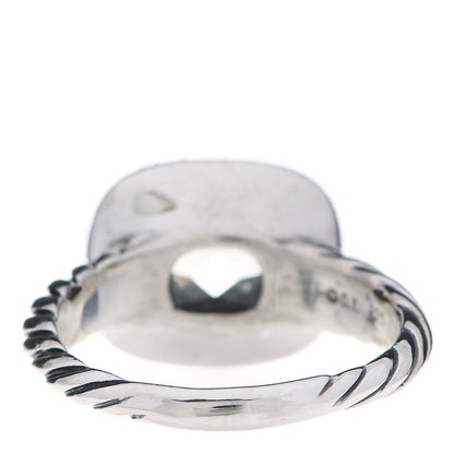 David Yurman Sterling Silver Diamond Prasiolite 10mm Noblesse Ring 51 5.75 4 of 6