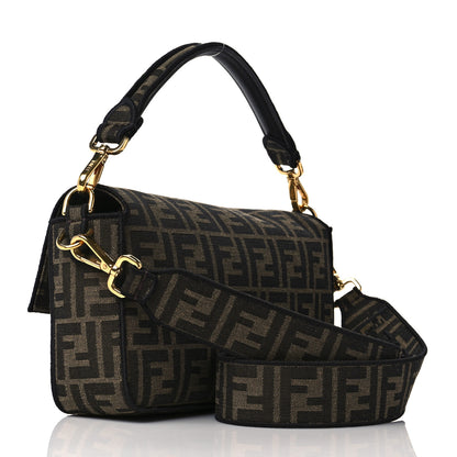 Fendi Fabric Jacquard FF 1974 Medium Baguette Tobacco Moro Black 3 of 8