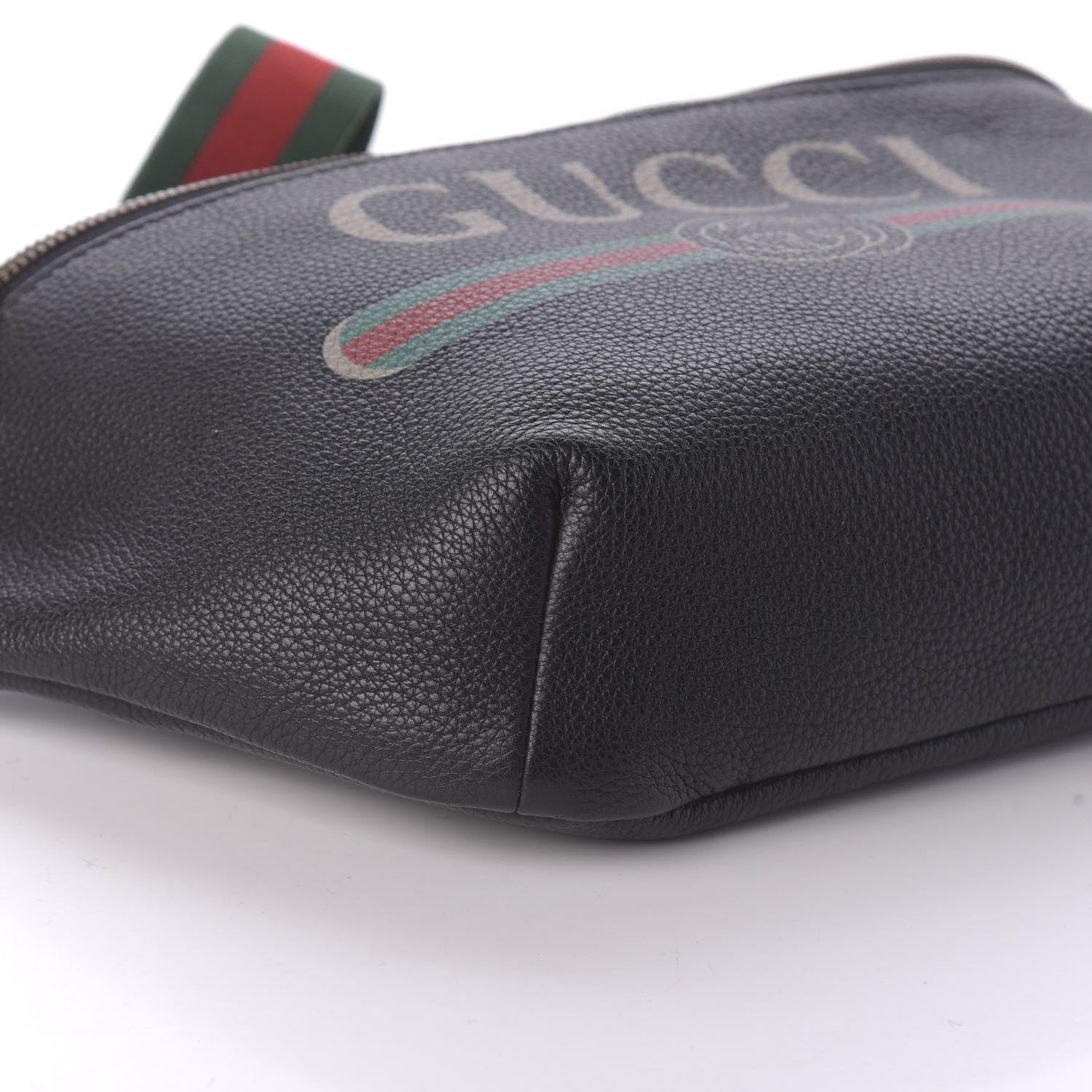 Gucci Grained Calfskin Logo Belt Bag Black 6 of 11