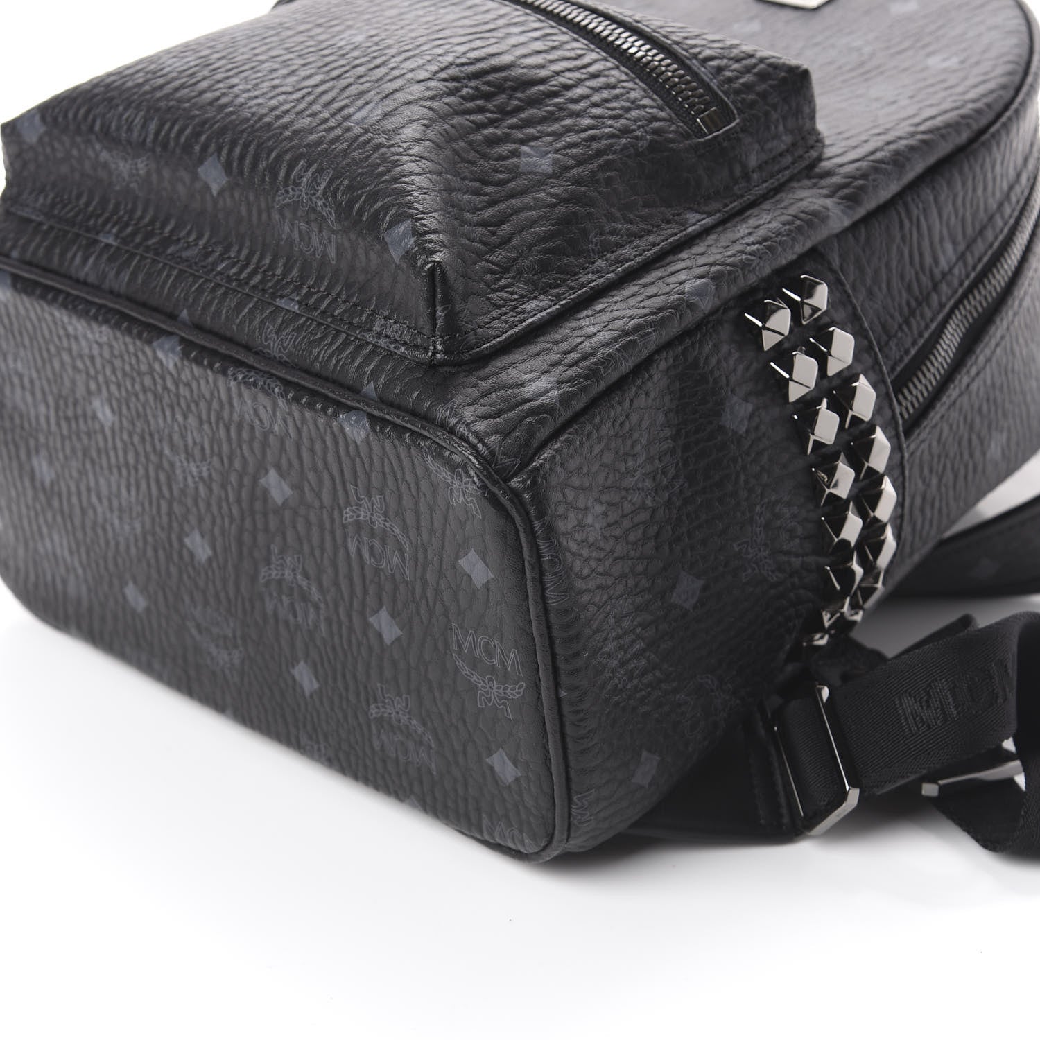 MCM Visetos Small Side Stud Stark Backpack Black 8 of 8