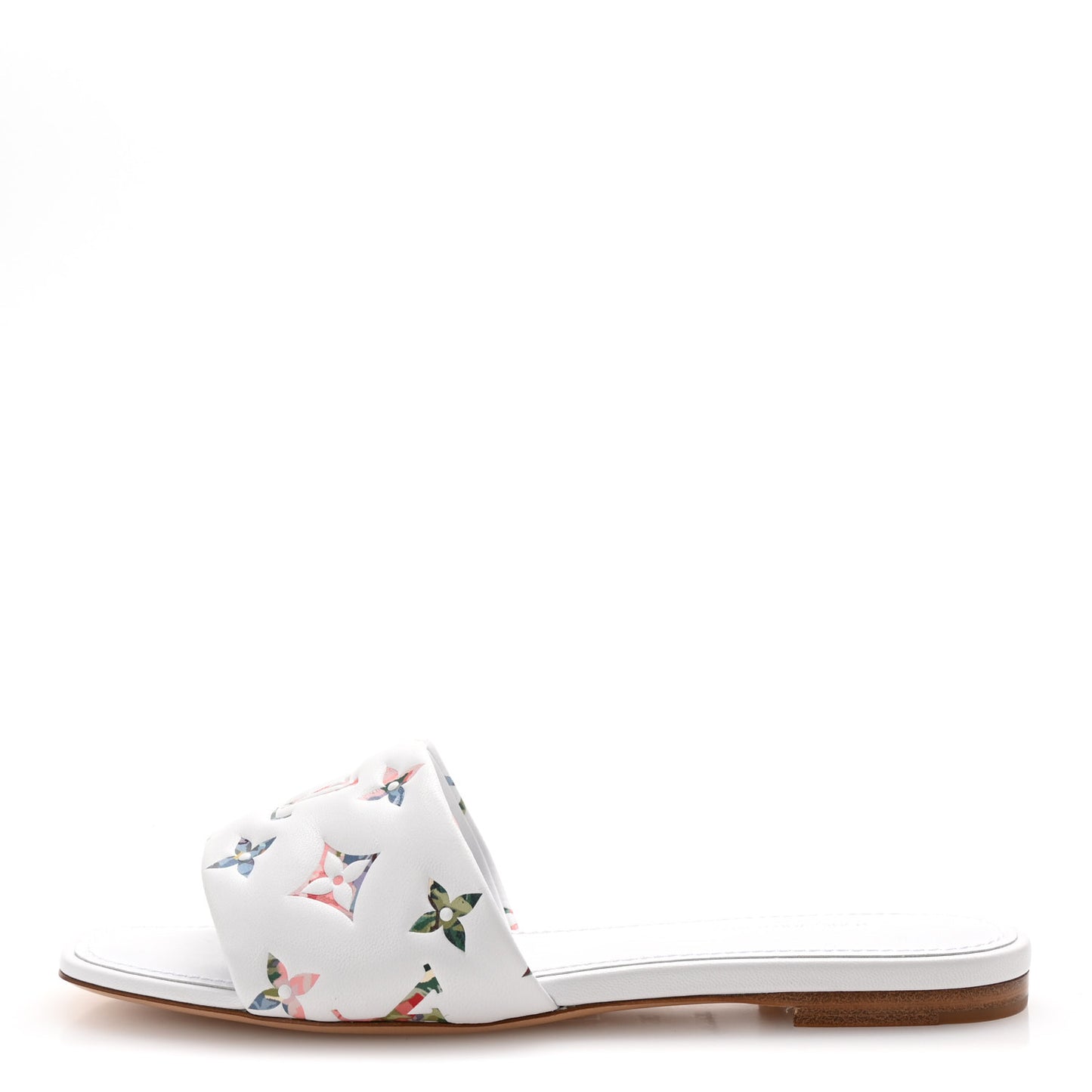 Lambskin Embossed Monogram By The Pool Revival Flat Mules 36 White Multicolor