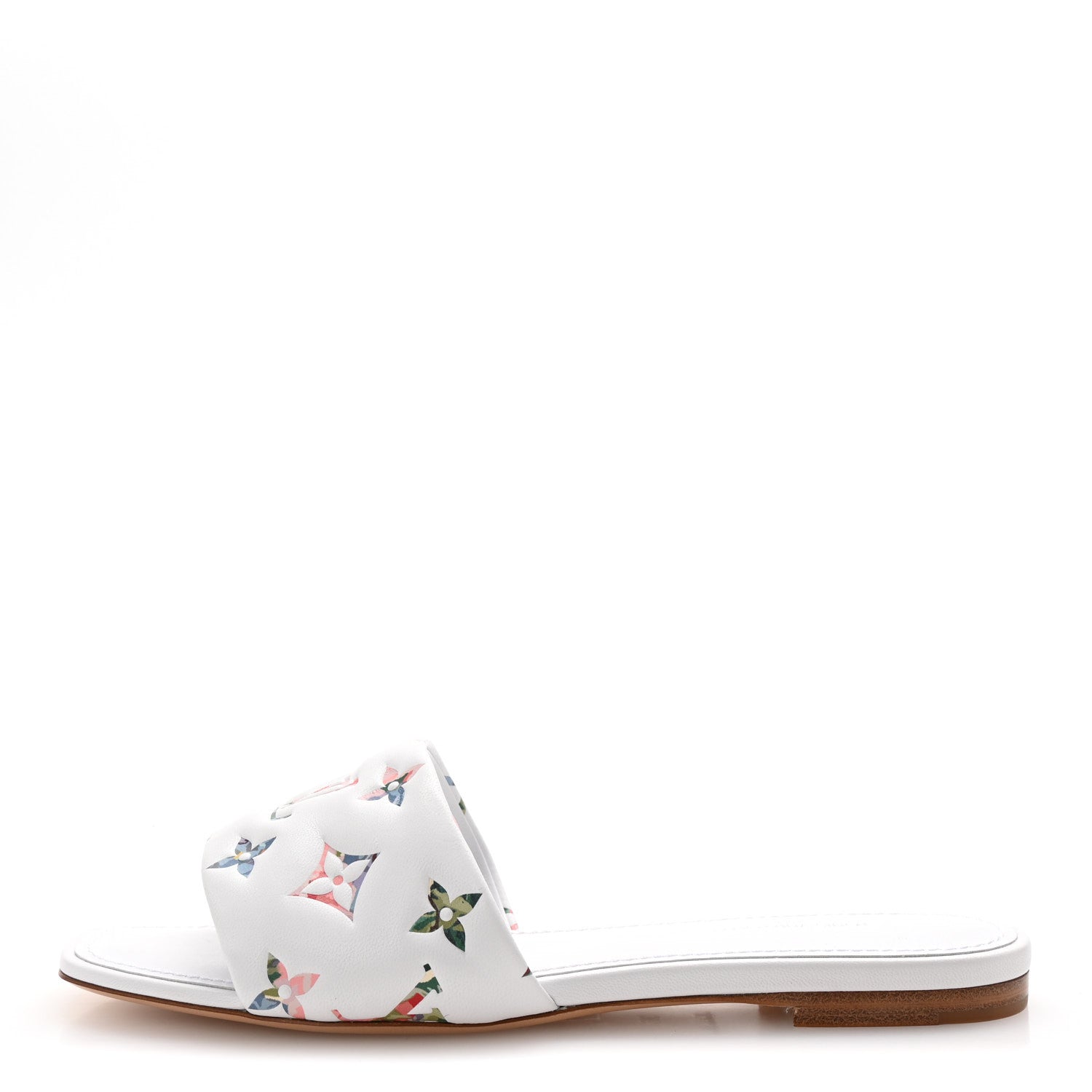 Louis Vuitton Lambskin Embossed Monogram By The Pool Revival Flat Mules 36 White Multicolor 1 of 10