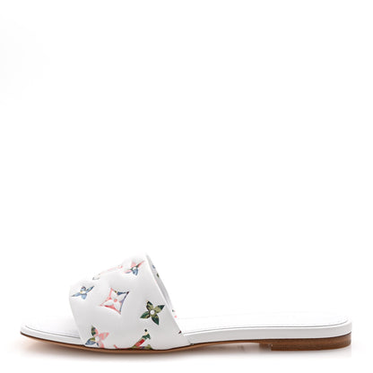Louis Vuitton Lambskin Embossed Monogram By The Pool Revival Flat Mules 36 White Multicolor 1 of 10