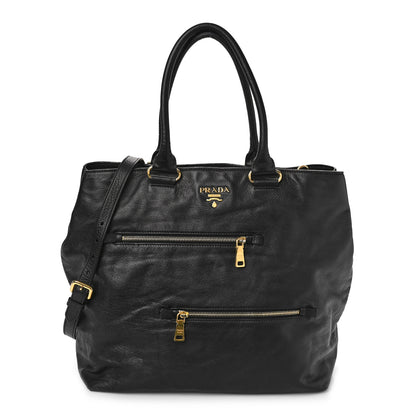 Prada Soft Calf Tote Black 1 of 8