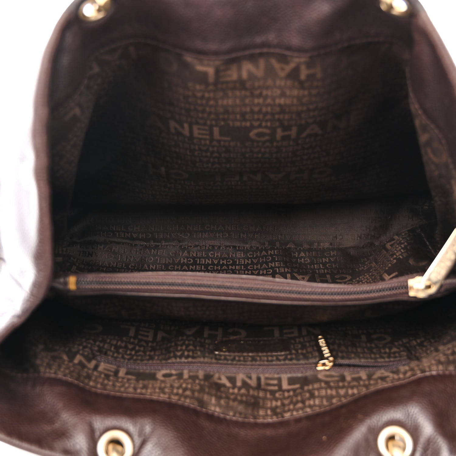 Chanel Caviar CC Stitched Tote Dark Brown 5 of 11