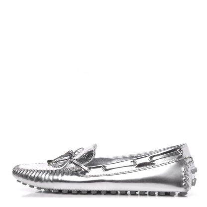 Louis Vuitton Calfskin Monogram Gloria Loafers 41 Silver 1 of 8