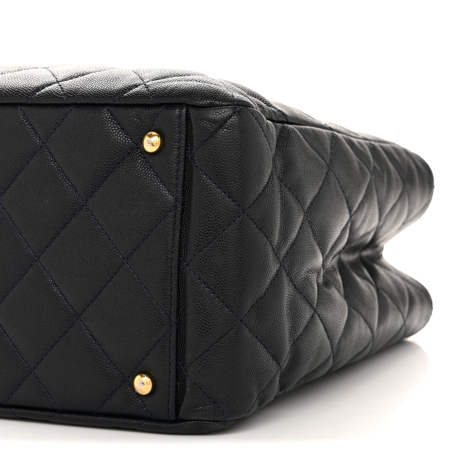 Chanel Caviar Quilted Small Shopping Tote Navy 10 of 14