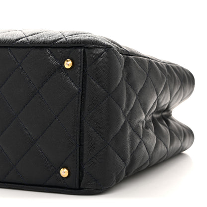 Chanel Caviar Quilted Small Shopping Tote Navy 10 of 14