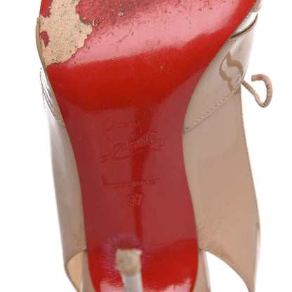 Christian Louboutin Patent PVC Corsetica 100 Peep Toe Slingback Sandals 37 Nude 6 of 11