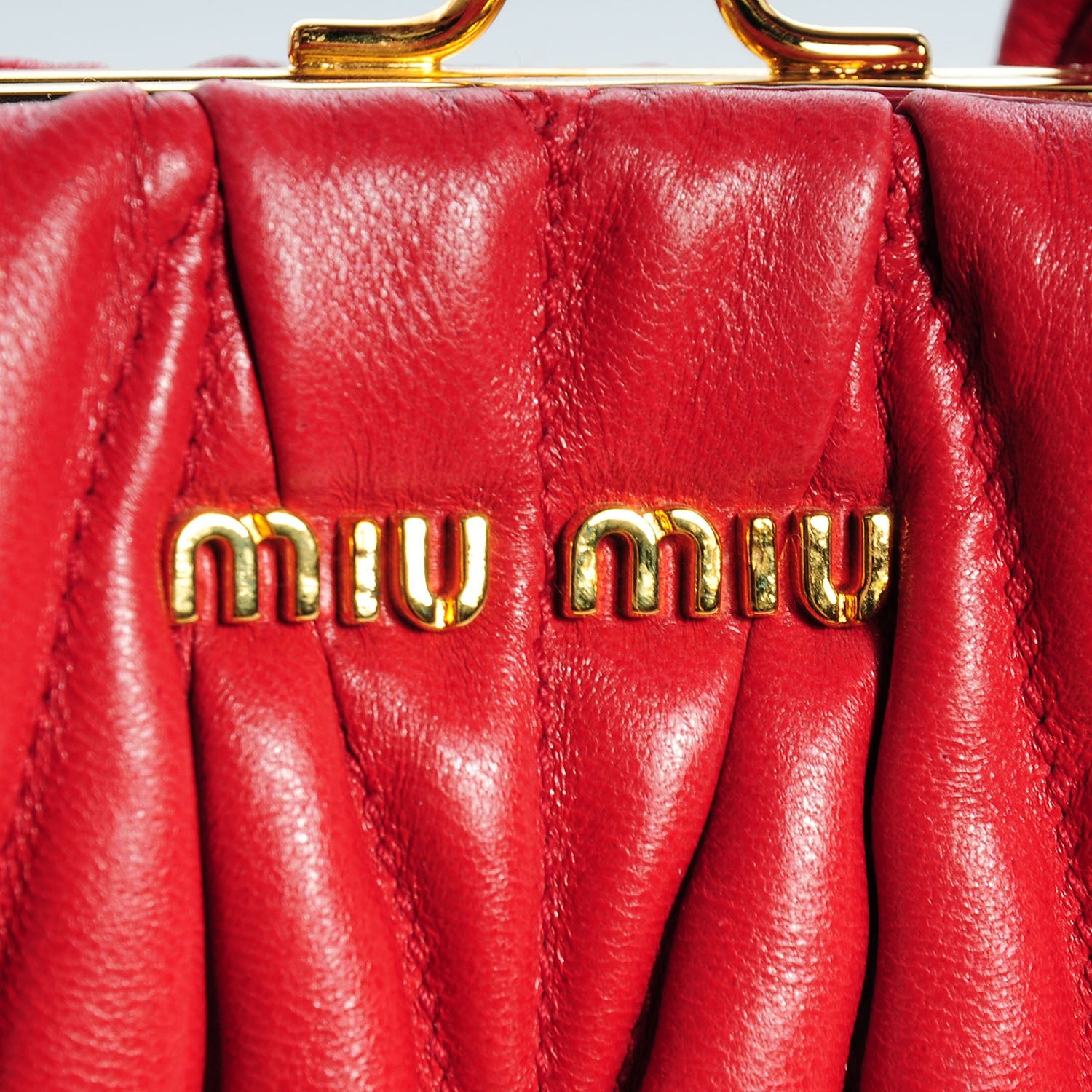 Miu Miu Matelasse Lux Mini Crossbody Tote Rubino 7 of 7