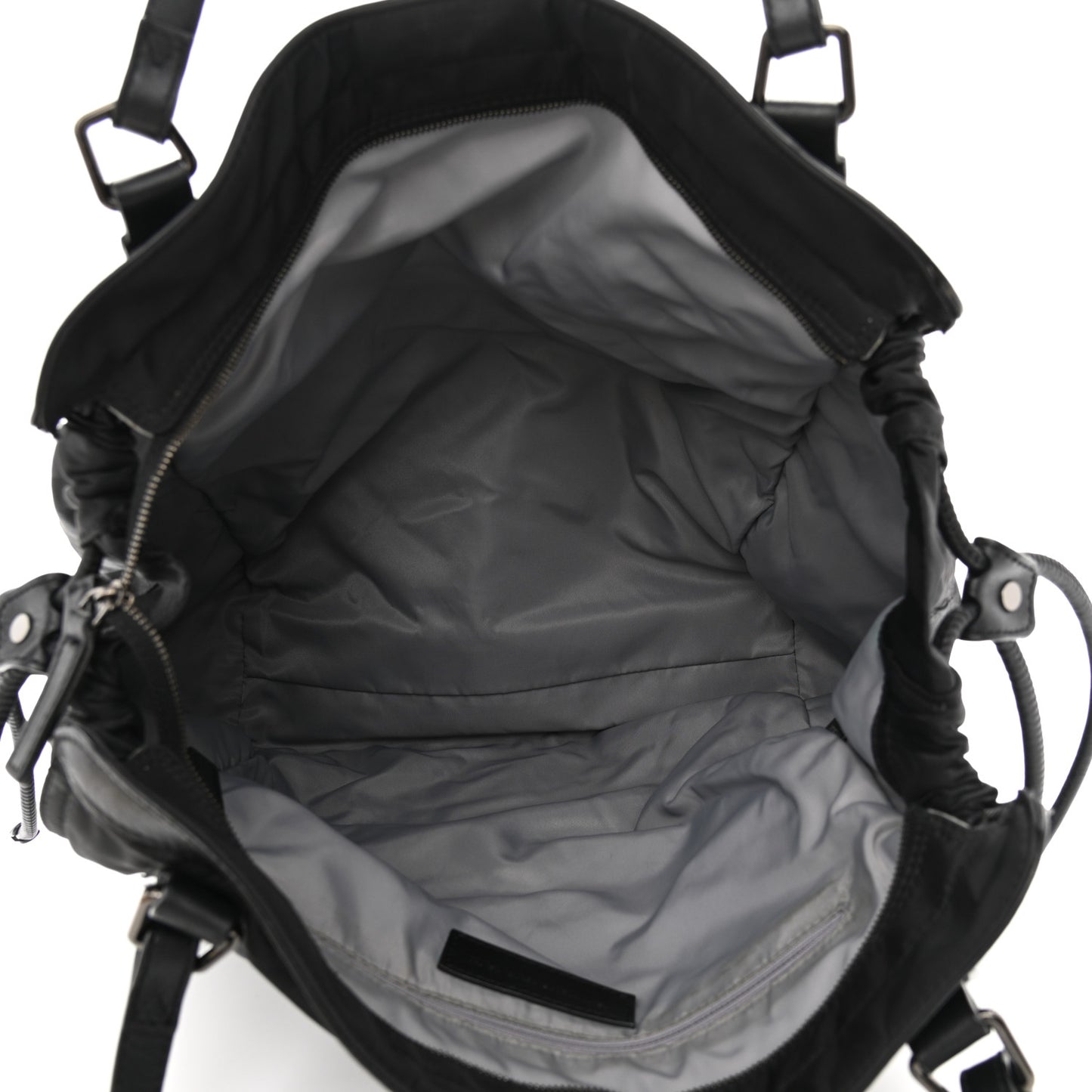 Nylon Tonal Check Buckleigh Packable Tote Black