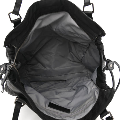 Burberry Nylon Tonal Check Buckleigh Packable Tote Black 5 of 13