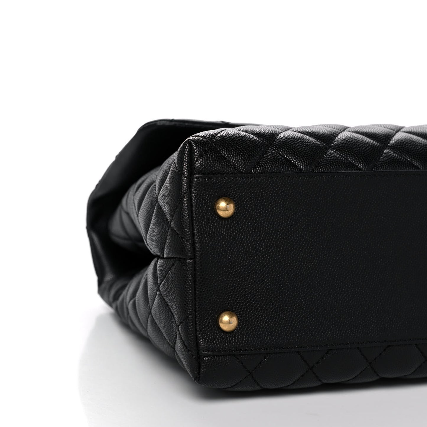 Caviar Quilted Medium Coco Handle Flap Black