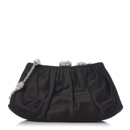 Judith Leiber Crystal Satin Clutch Black 1 of 9