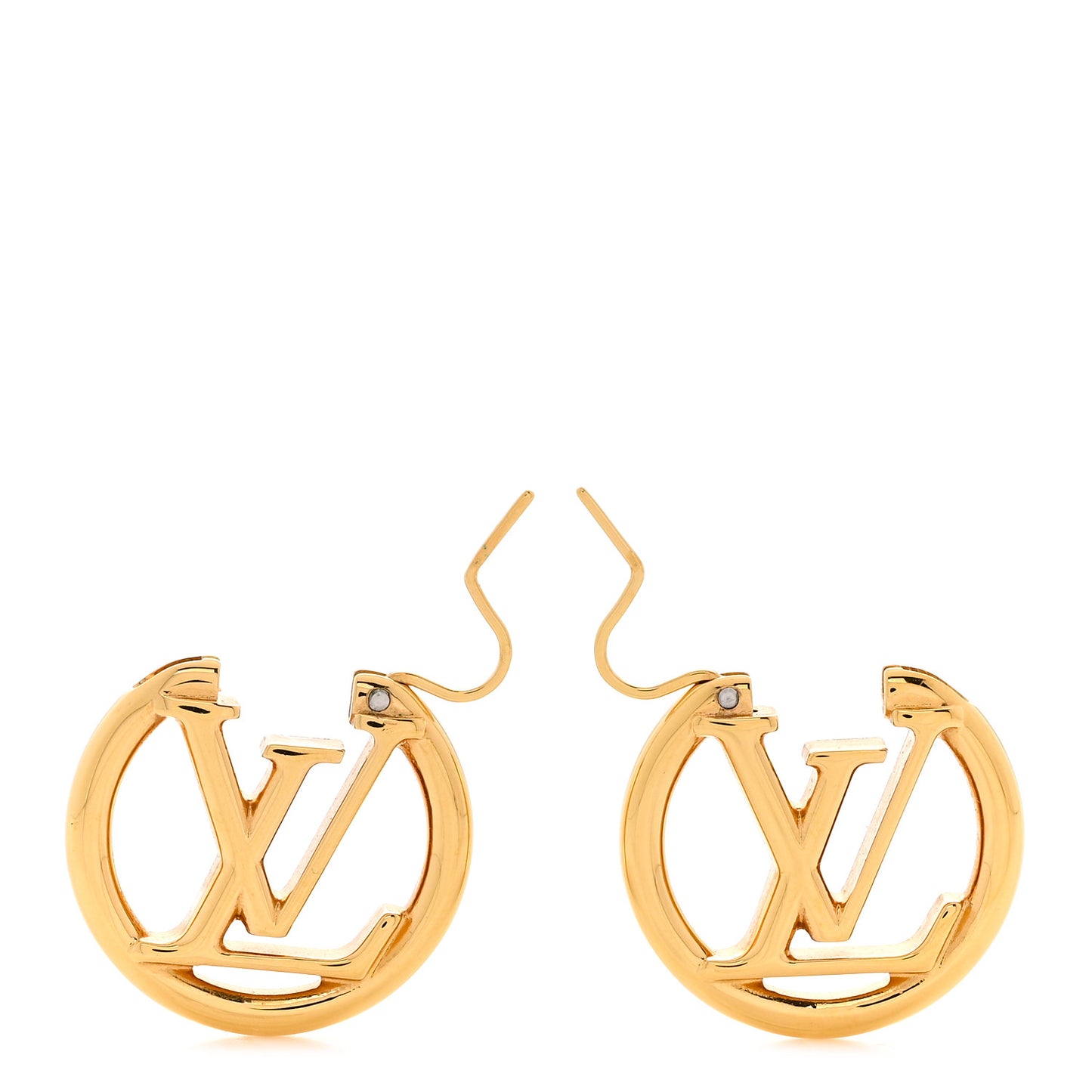 Metal Small Louise Hoop Earrings Gold