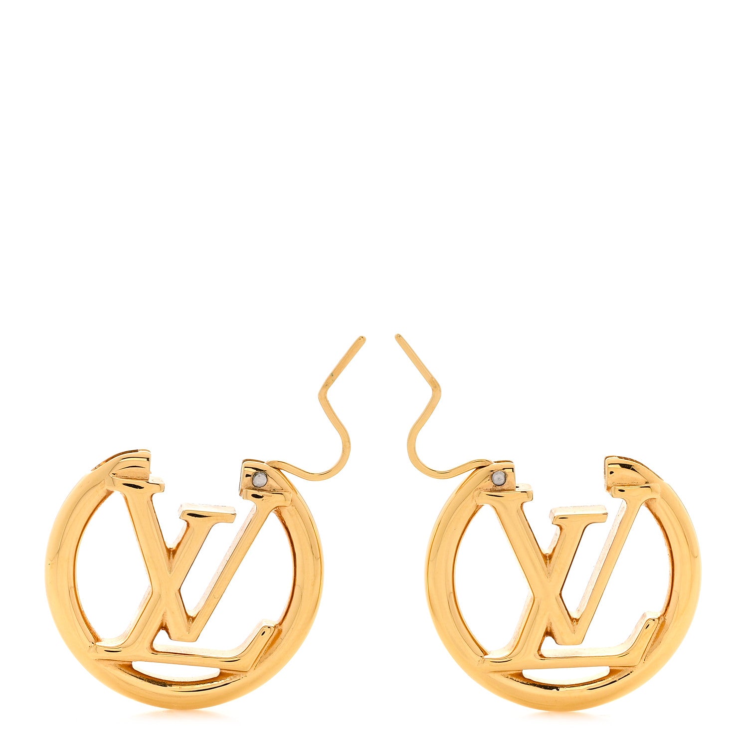 Louis Vuitton Metal Small Louise Hoop Earrings Gold 5 of 6