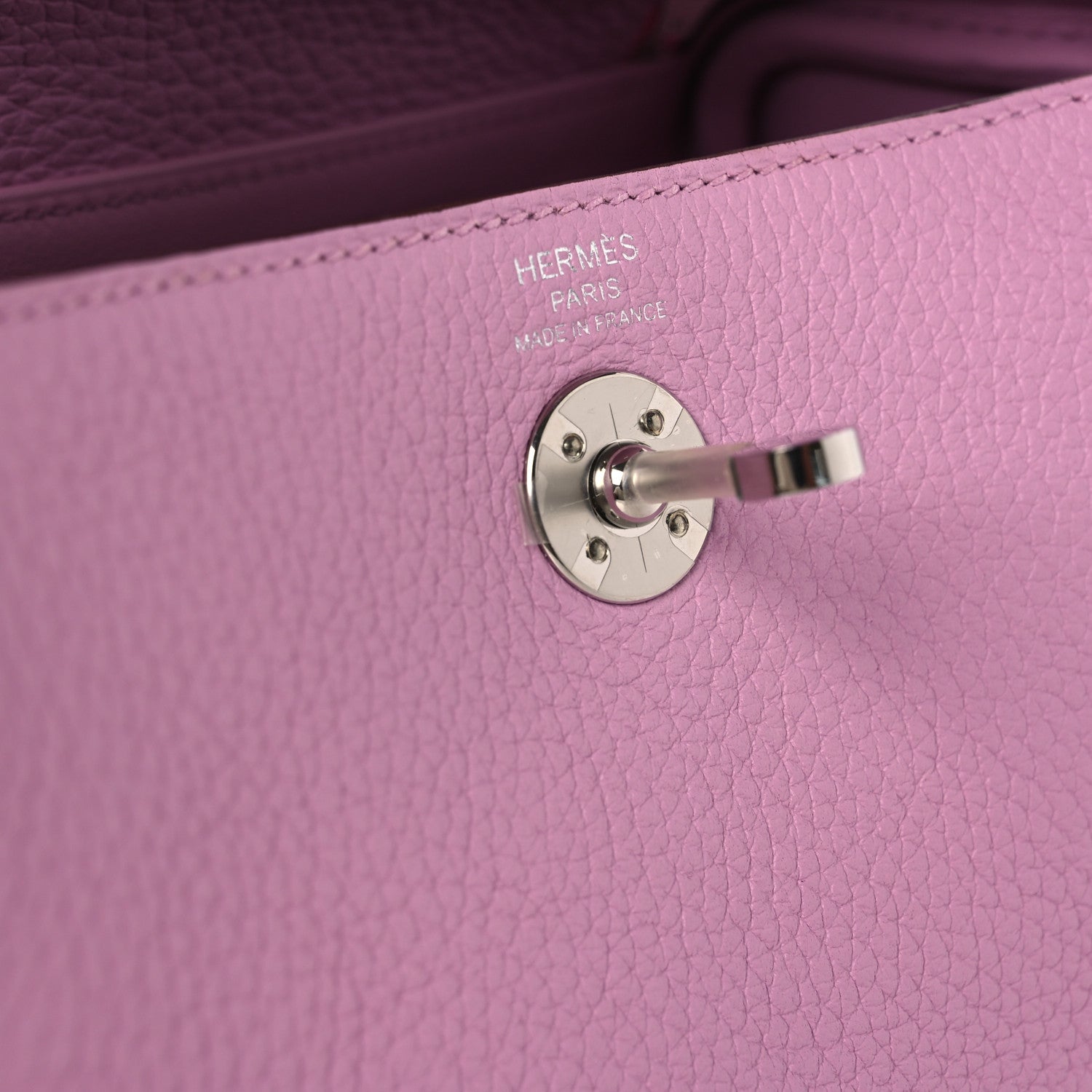 Hermes Taurillon Clemence Mini Lindy 20 Mauve Sylvestre 11 of 14
