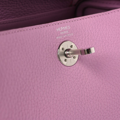 Hermes Taurillon Clemence Mini Lindy 20 Mauve Sylvestre 11 of 14