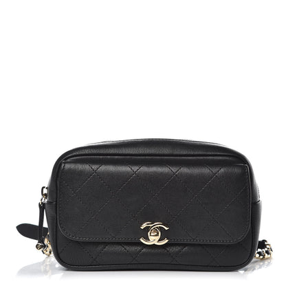 Chanel Calfskin Stitched Casual Trip Waist Bag Black 1 of 11