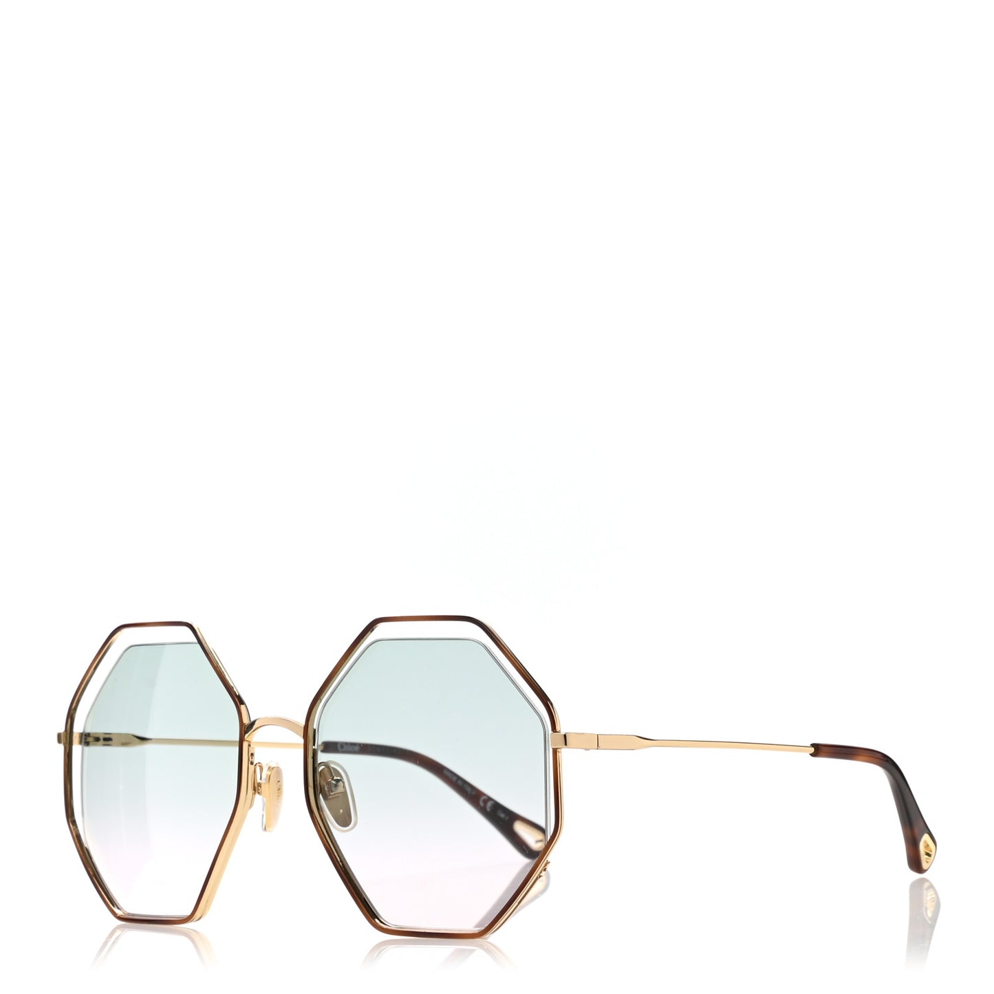 Poppy Octagonal Sunglasses CH0046S Havana Green Rose