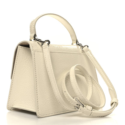 Jimmy Choo Textured Patent Calfskin Small Madeline Satchel Latte 3 of 9