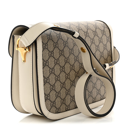 Gucci GG Supreme Monogram Horsebit 1955 Shoulder Bag Beige Mystic White 3 of 10