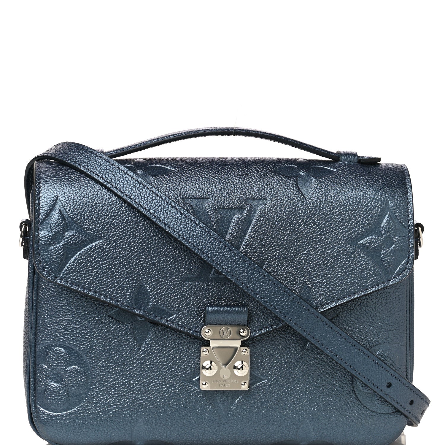 Louis Vuitton Metallic Empreinte Monogram Giant Pochette Metis Navy Nacre 7 of 9