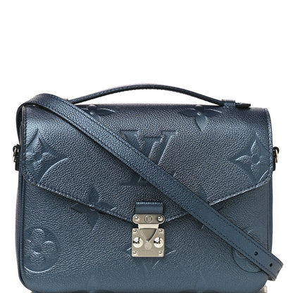 Louis Vuitton Metallic Empreinte Monogram Giant Pochette Metis Navy Nacre 7 of 9