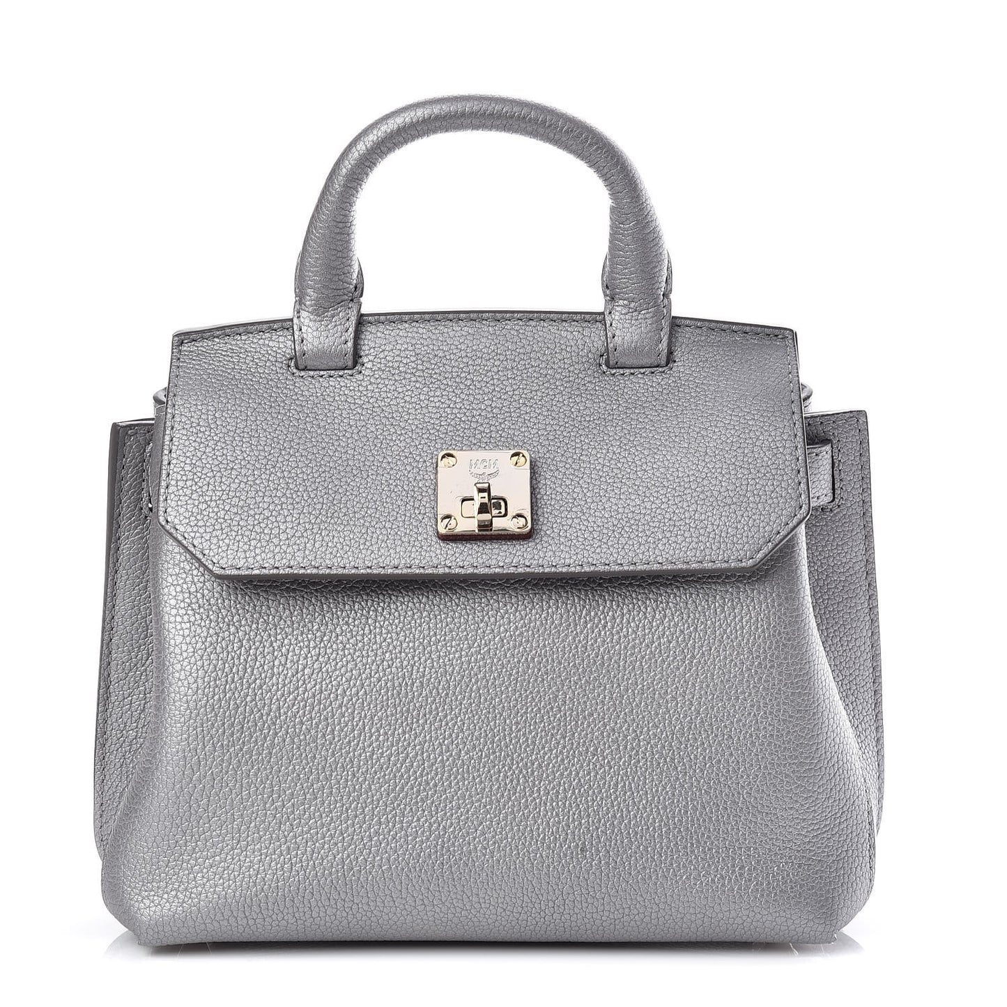 Grained Calfskin Mini Milla Backpack Silver
