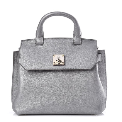MCM Grained Calfskin Mini Milla Backpack Silver 1 of 10