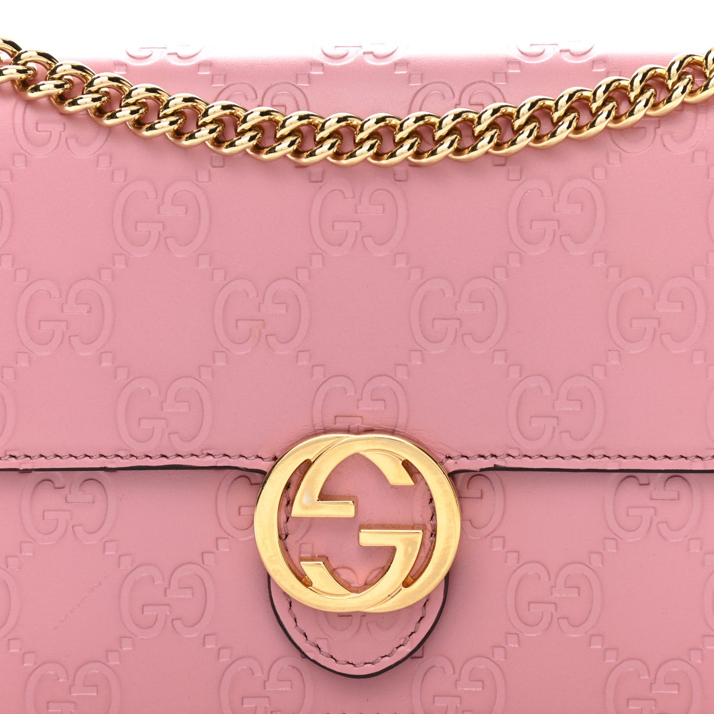 Guccissima Icon Chain Wallet Carmine Rose