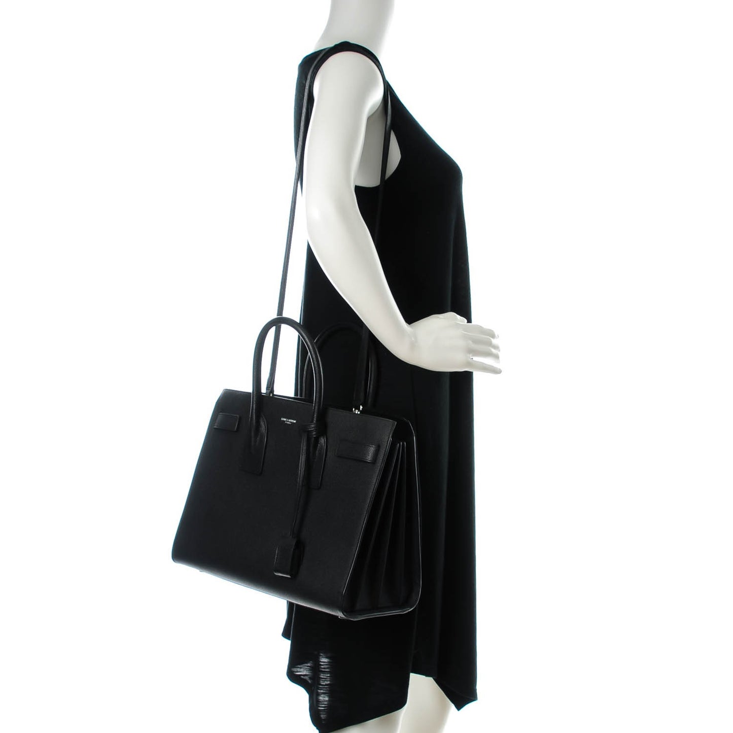 Grained Calfskin Small Sac De Jour Black