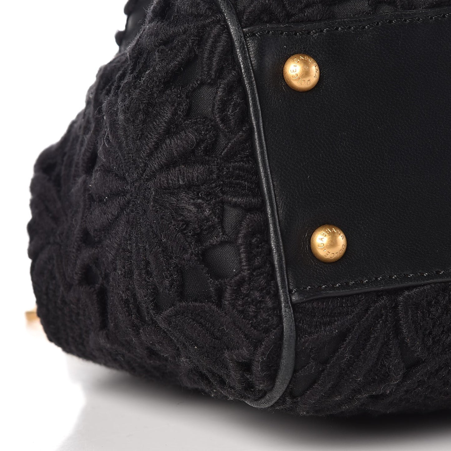 Calfskin Medium Embroidered Laser Cut Miss Sicily Satchel Black